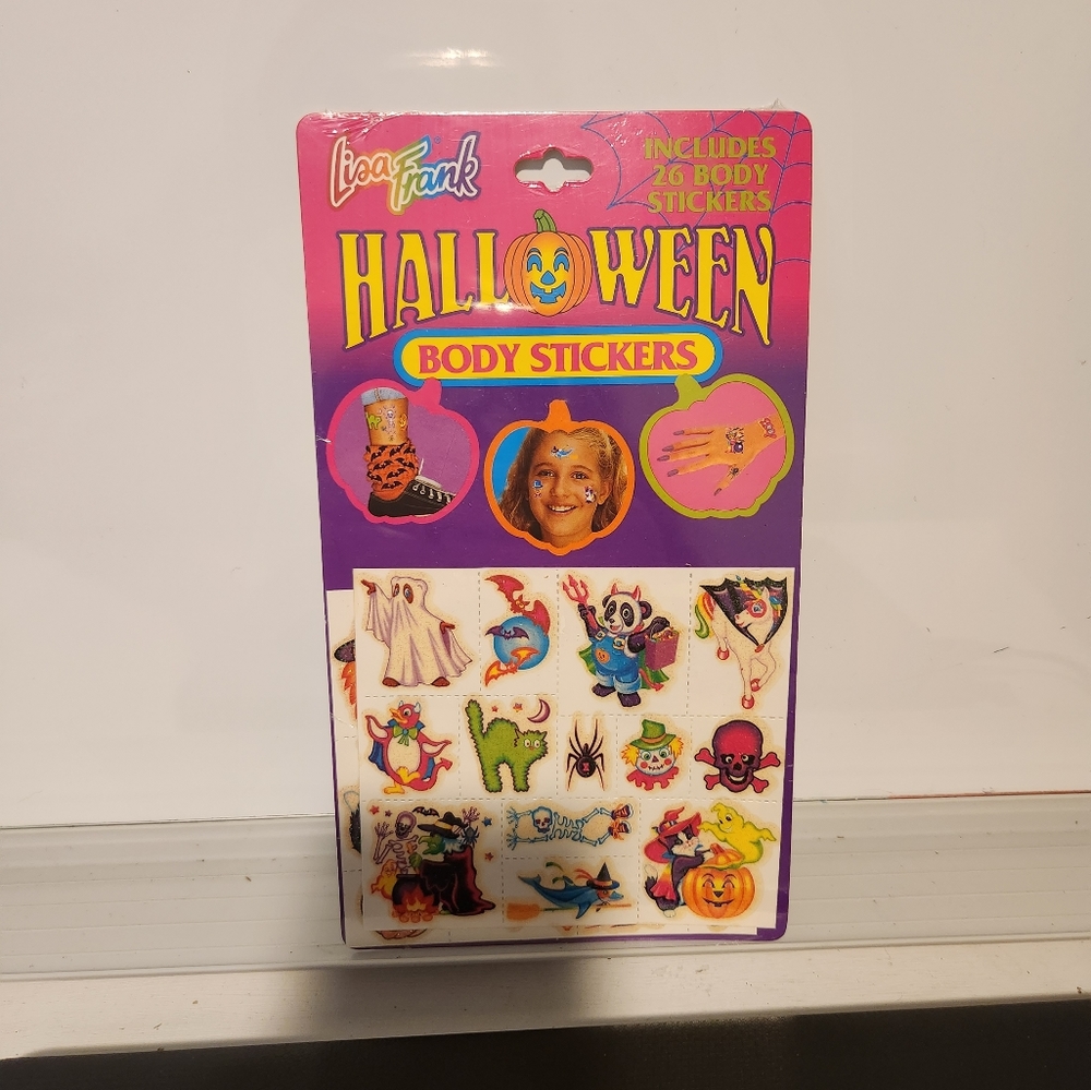 Vintage NIP Lisa Frank Halloween body stickers. 26 stickers.